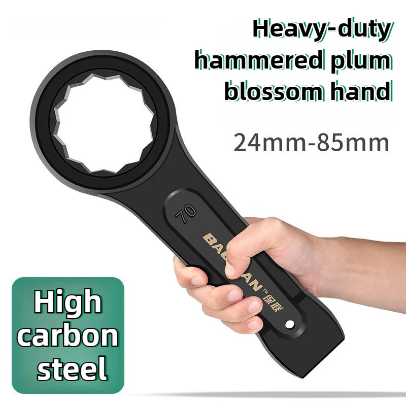 Heavy-duty  Box End Wrench, Single-head Opening Straight Handle Box End Wrench, for Auto Repair 24/30/32/36/41/46/50 Wrench Tool