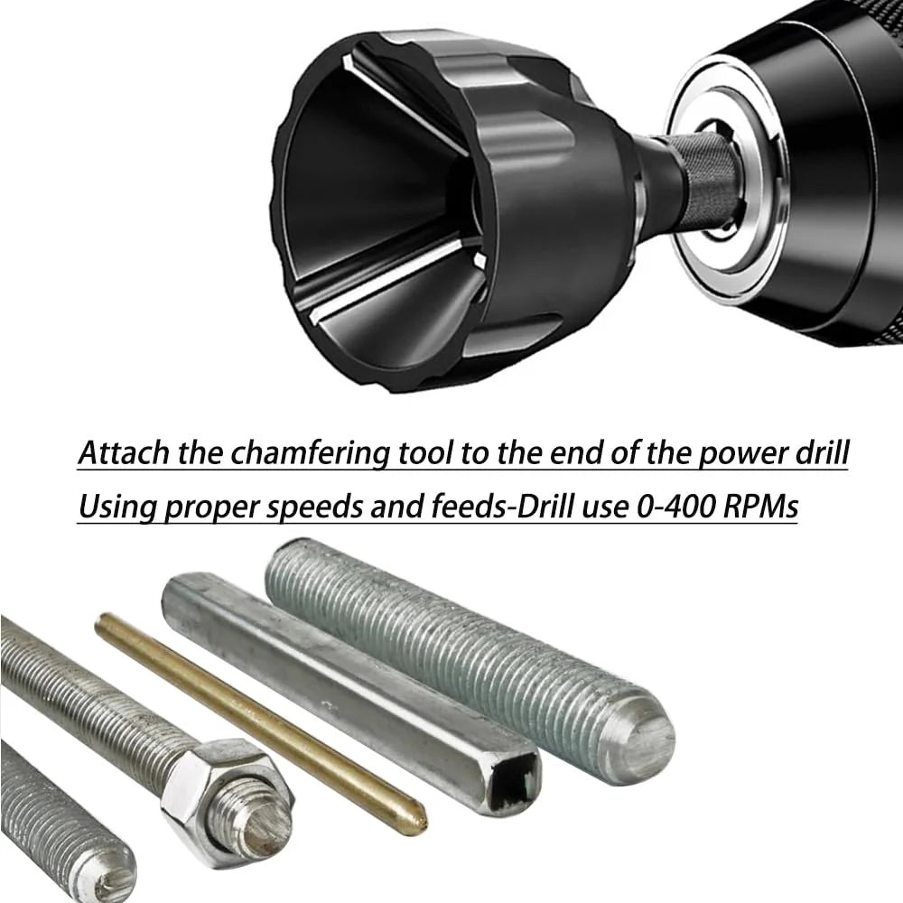 Deburring Tungsten Steel Chamfer Thread Trimmer Alloy Remove Burr Screw Rod Bolt Deburring Tool