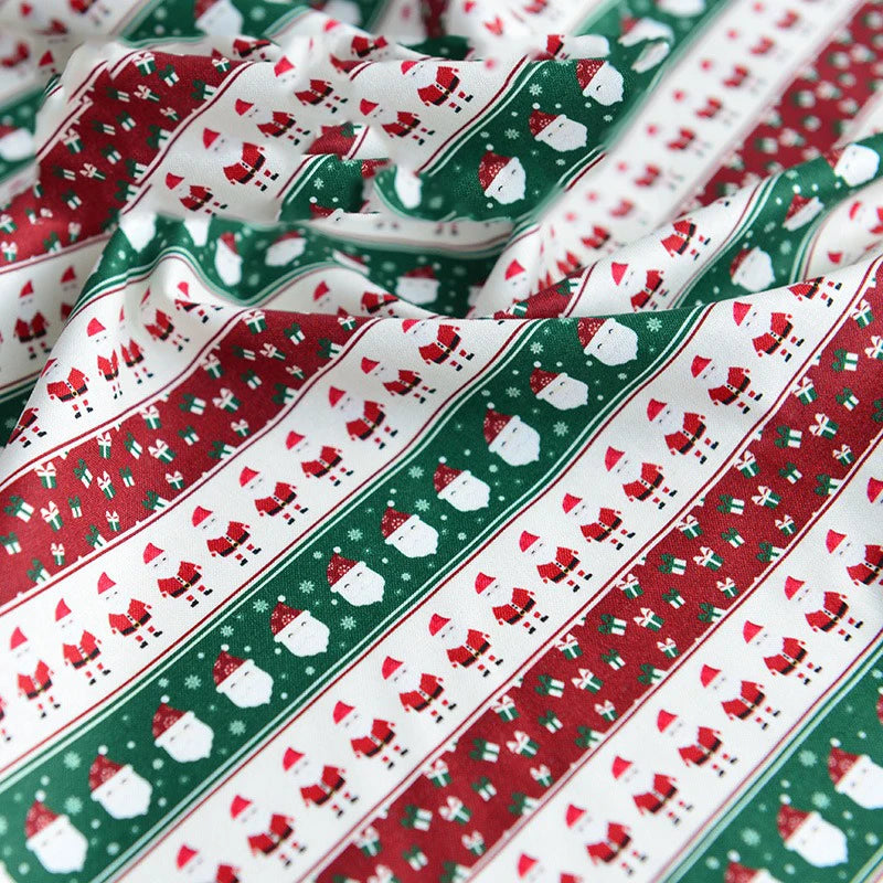 Pure Cotton Digital Printing Christmas Flower 60SManual DIY Decorate Fabric Pillow Clothes Christmas Theme Autumn and Winter New