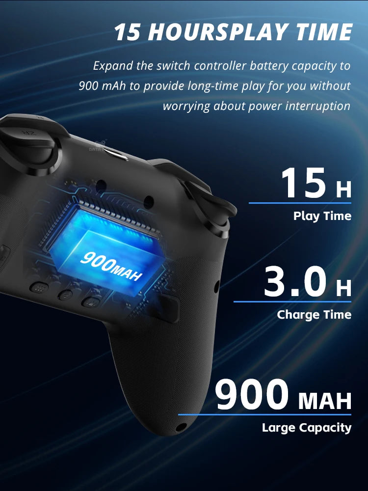 Wireless Pro Controller for Nintendo Switch / Switch Lite / OLED – 1000mAh Battery with Programmable Turbo Function