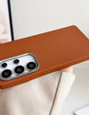Luxury Leather Pattern For Magsafe Magnetic Phone Case For Samsung S25 Ultra S24 Plus S23 S22 S21 S20 FE Matte Shockproof Cover