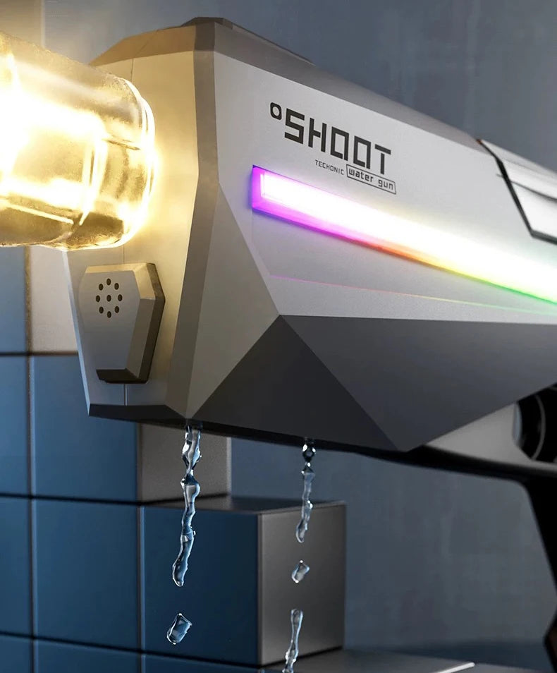 LED Fully Automatic Fire Effect Electric Water Gun Rechargeable Long Range Water Blaster
