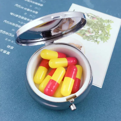 Multi Functional Creative Medicine Box Circular Ointment Box Pill Box Jewelry Box Foldable Portable Medicine Box