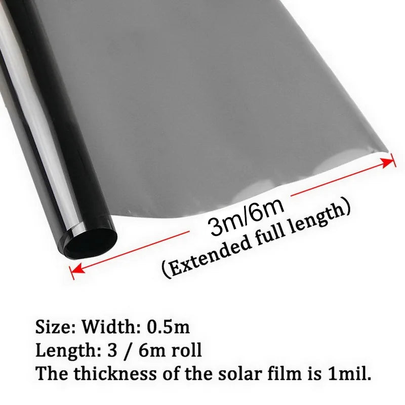 5/15/25/35/50% VLT Reflective Silver Glass Film Heat Blocking Vinyl Roll Stickers for Home Car Self Adhesive Privacy Window Tint