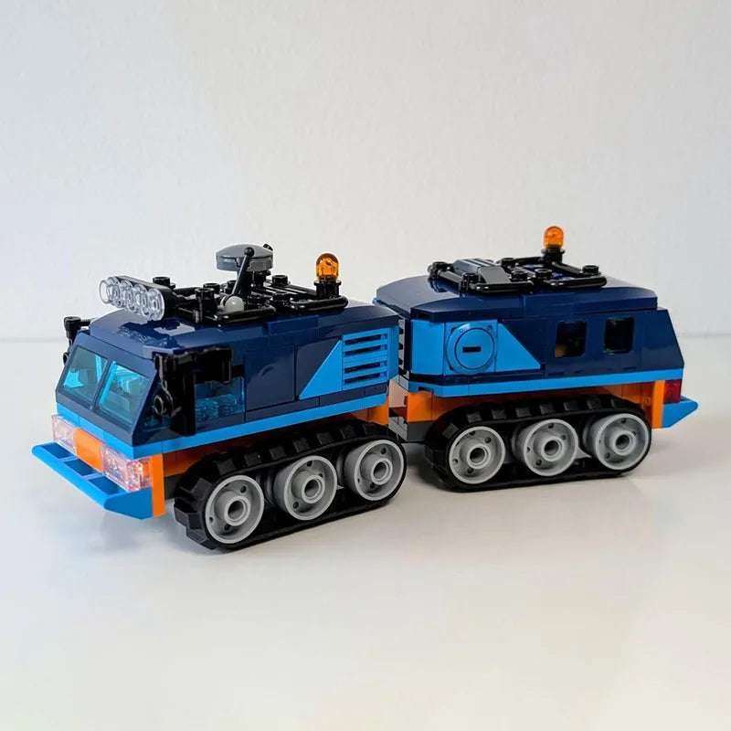 283PCS Arctic Blue Tracked Vehicle MOC Exquisite Engineering Model Education Building DIY Blocks Birthday Creative Toy