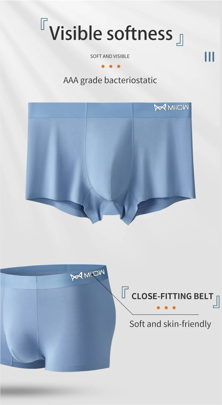 3-Pack Men’s Modal Boxer Shorts – 80 Count, Seamless Silk Crotch