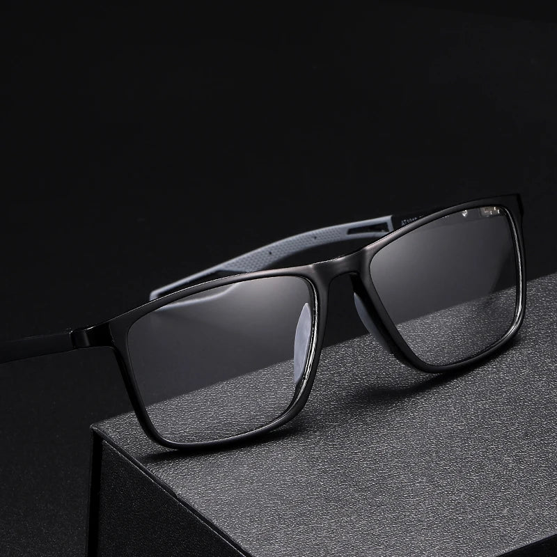 Square Reading Eyeglasses Frame Men's Prescription Glasses Blue Light Blocking