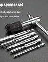 Portable 6pcs T-type Tap Wrench Set Drill Set Hand Tapping Tools Machine Screw Thread Tap Twist Bit M3/M4/M5/M6/M8  DIY Tool