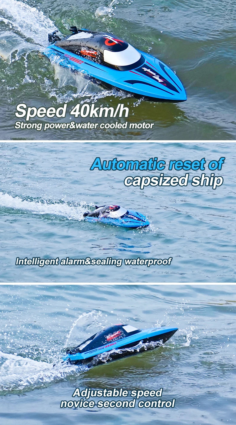 Rc Boat Large 48Cm 40Km/h High-Speed Remote Control Speedboat 2.4G Waterproof Electric Racing Ship Water Toys for Boys