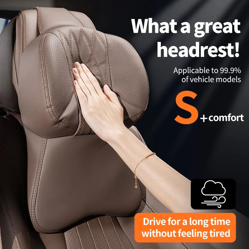 PU Car Lumbar Back Support Headrest Neck Pillow Memory Foam Lumbar Pillow Universal Soft Neck Pillows Cushion Car Supplies