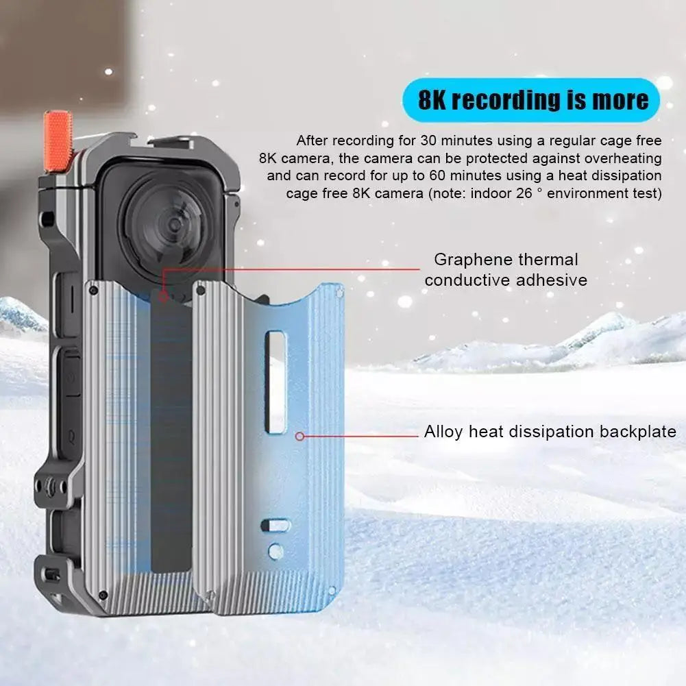 Metal Heat Dissipation ic Rabbit Cage for Insta360 X4 Aluminum Alloy Frame Panoramic Camera Accessories