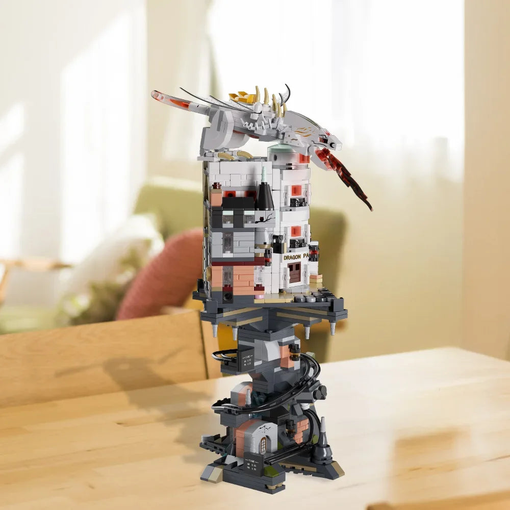 1000pcs Gringottses Wizard Tower Magic World Dragon MOC Building Bricks Set Blocks Toys for  Adult Birthday Gifts