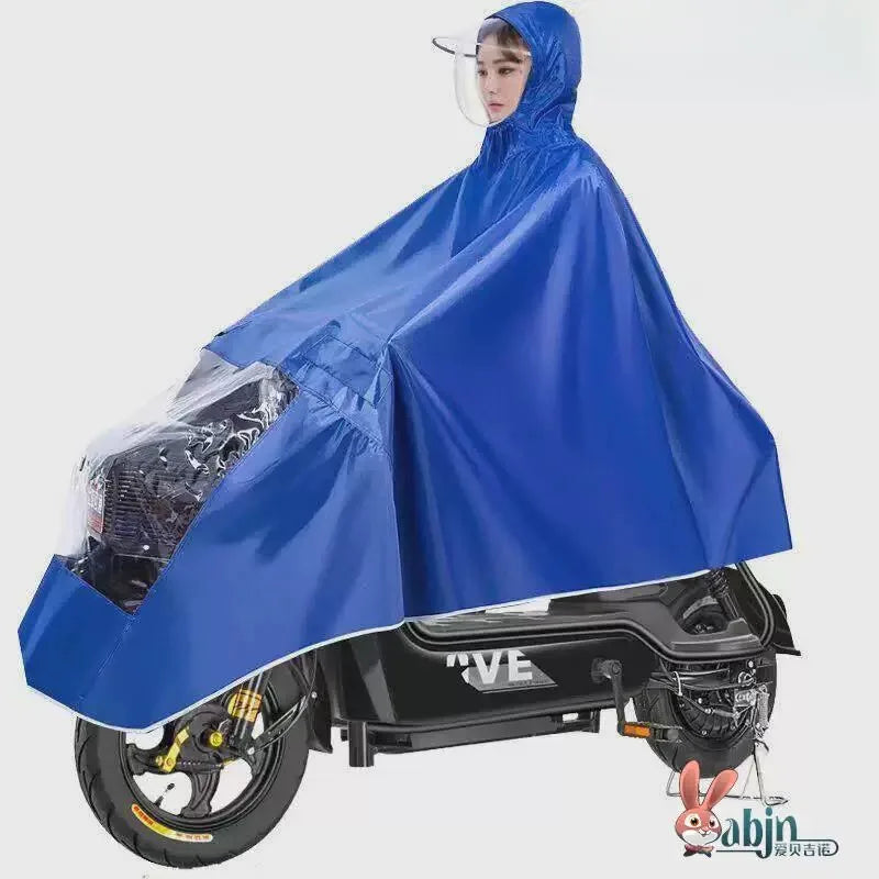 Full Body Waterproof PVC Rain Poncho for Motorcycle and Bicycle Riding