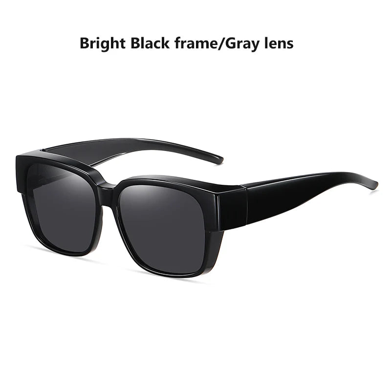 Fit Over Myopia Glasses Cover Polarized UV400 Anti-Glare Sunglasses for Men Women