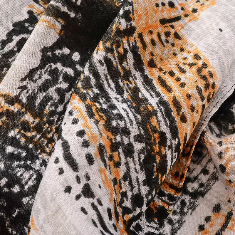 Beige Coffee Scarf Luxury Thin Women Scarves Spring Floral Hijab Veils Soft Cotton Shawl Wrap Tassel Viscose Muslim Woman Hijab