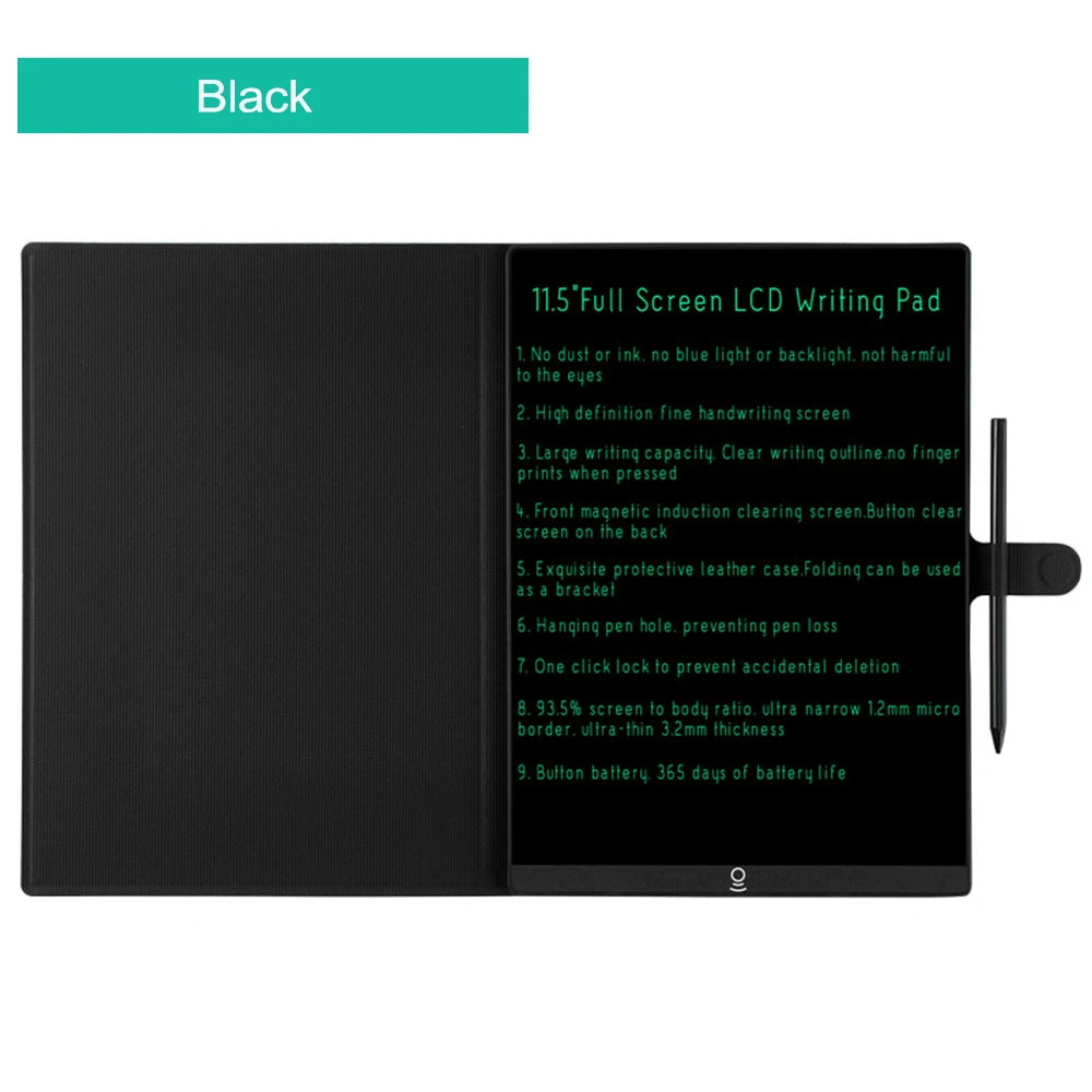 11.5 inch LCD Drawing Board for Work study Full Screen Superfine Handwriting megnet clear Writing Tablet Pad with Leather Case