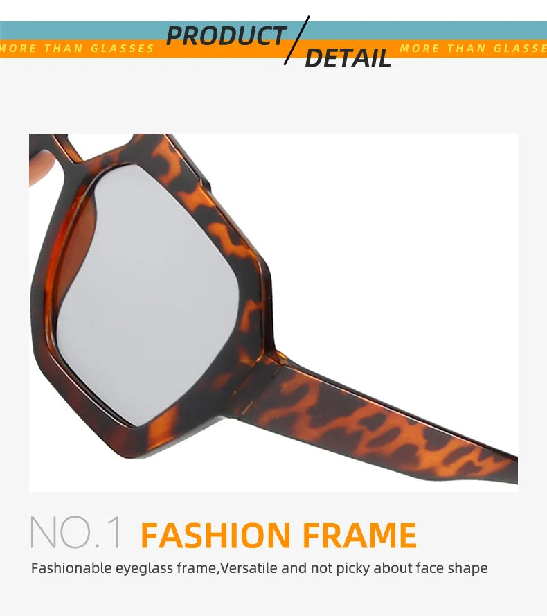 Big Frame Women's Sunglasses Retro Double Bridges Leopard Brown Gradient Eyewear Fashion Luxury Designer Sun Glasses