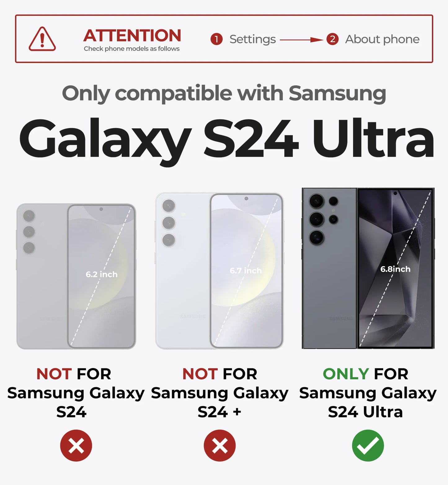 Magnetic Case for Samsung Galaxy S24 Ultra 5G Full Body Shockproof Cover Built-in Kickstand and Screen Protector