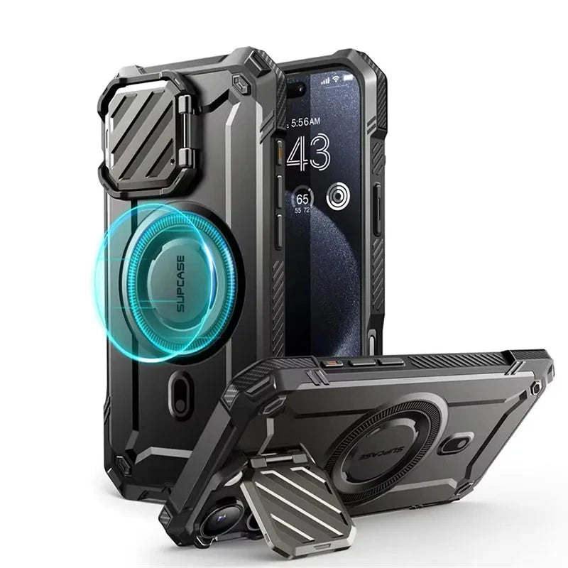 For iPhone 16 Pro Max Case 6.9" 2024 UB Mag XT Heavy Duty Rugged Strong Magnetic Phone Case with Camera Cover Kickstand