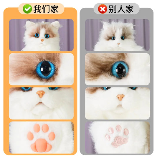 Realistic Cat Plush Backpack Soft Shoulder Bag