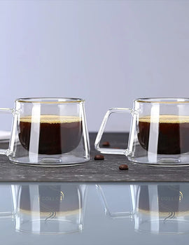 200ml Double Wall Glass Coffee Mug Heat-resistant Espresso Cup Thermo Insulated Cup For Latte Cappuccino Tea Drinkware Set