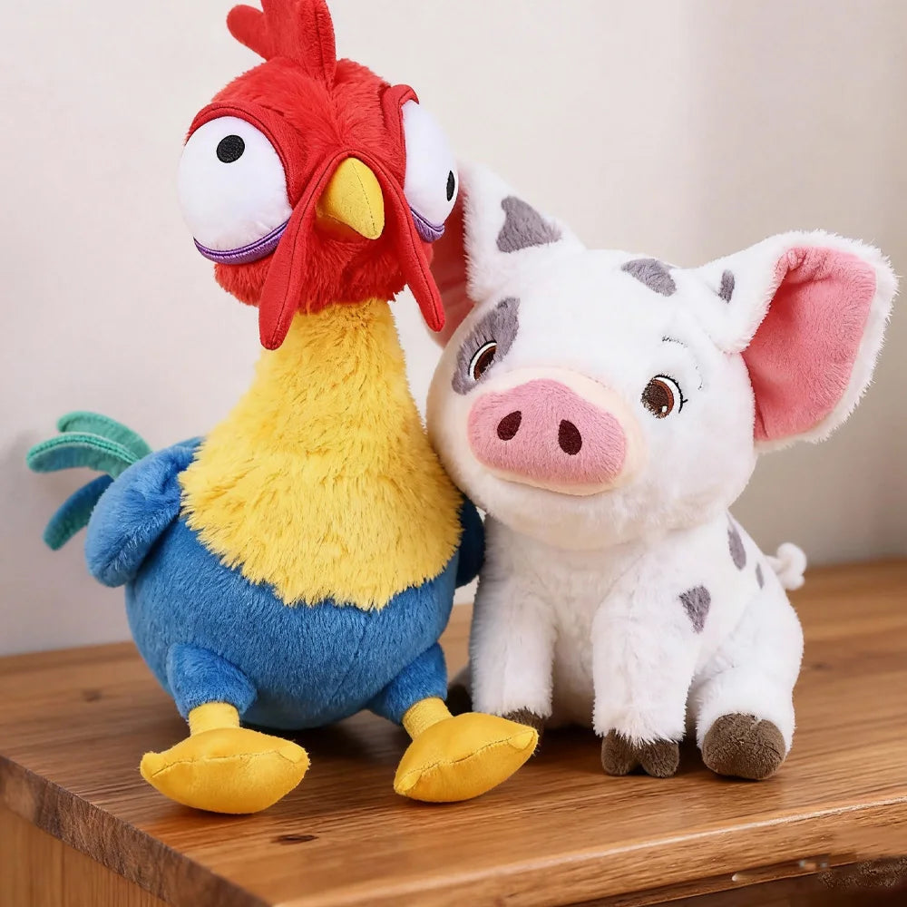 Cute Moana Pig and Rooster Plush Toy, Anime Pig Princess Chicken Plush Animal Companion Sleep Toy, Home Decor,  Birthday Gift