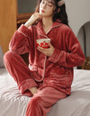 Women’s Winter Flannel Pajama Set – Warm, Thick Coral Fleece 2-Piece Loungewear