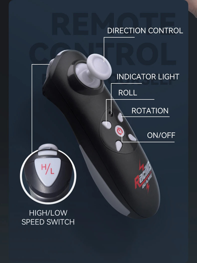 Mini Rc Boat Stunt 360 Degree Radio Remote Controlled High Speed Ship with Led Light Palm Boat Summer Water Toy Pool Toys Gifts