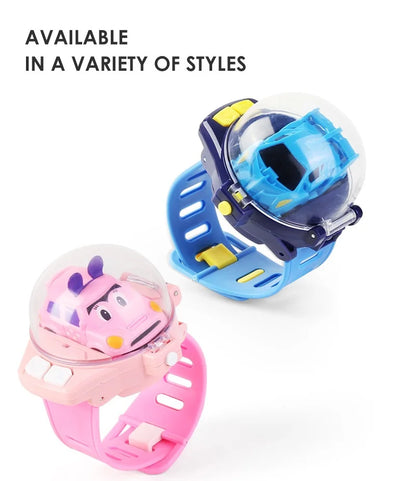 Children's Watch Remote Control Car Electric Alloy Mini Watch Car Parent Child Interaction 2.4G Remote Control Racing Toy Gift