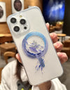 Magsafe Magnetic Transparent Cartoon Rose Flower Phone Case iPhone 16 15 14 Pro Max 16 Plus Wireless Charge Clear Funda