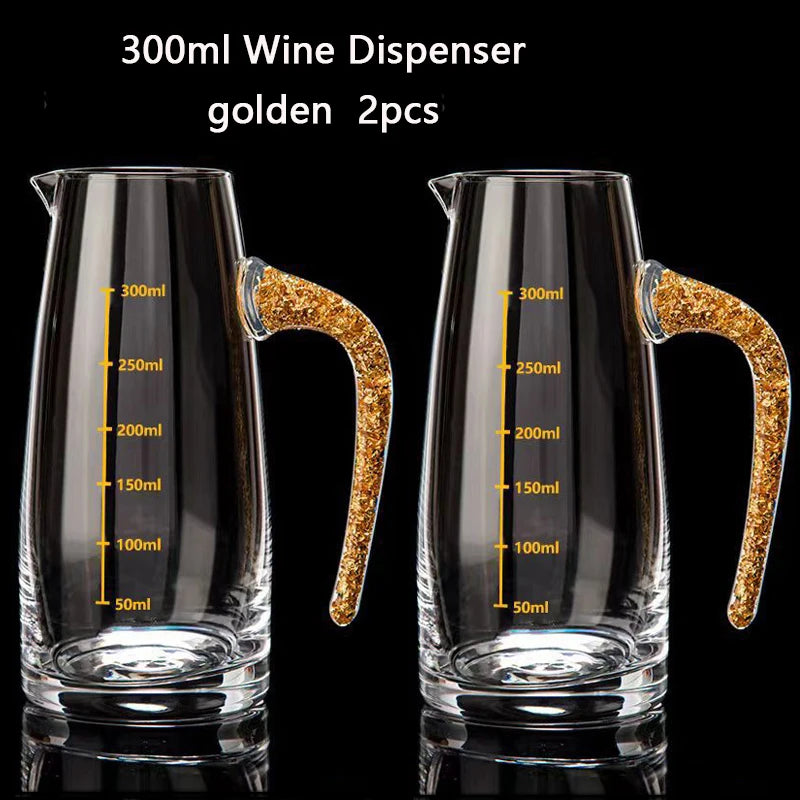 Diamond Cutting Crystal Liquor Glasses Set With Wine Dispenser Vodka Shot Glass Wine Glasses Whiskey Spirits Sake Brandy Teacup