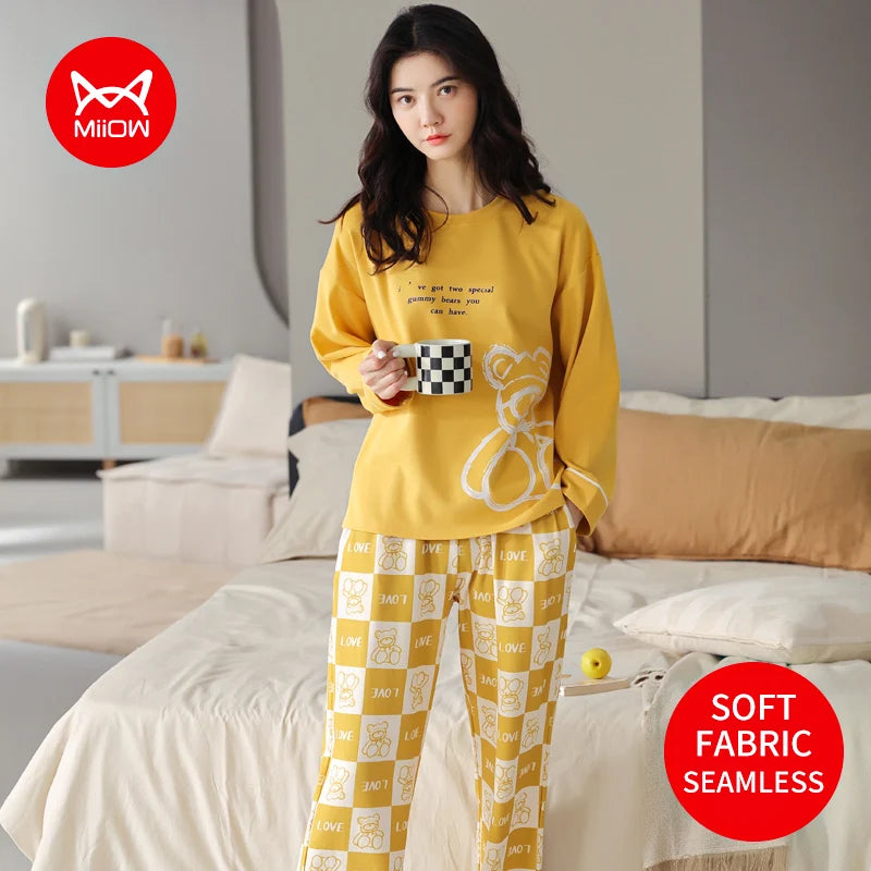 Women’s 2-Piece Pajama Set – Long Sleeve Top & Pants, Loose & Comfortable Winter Loungewear