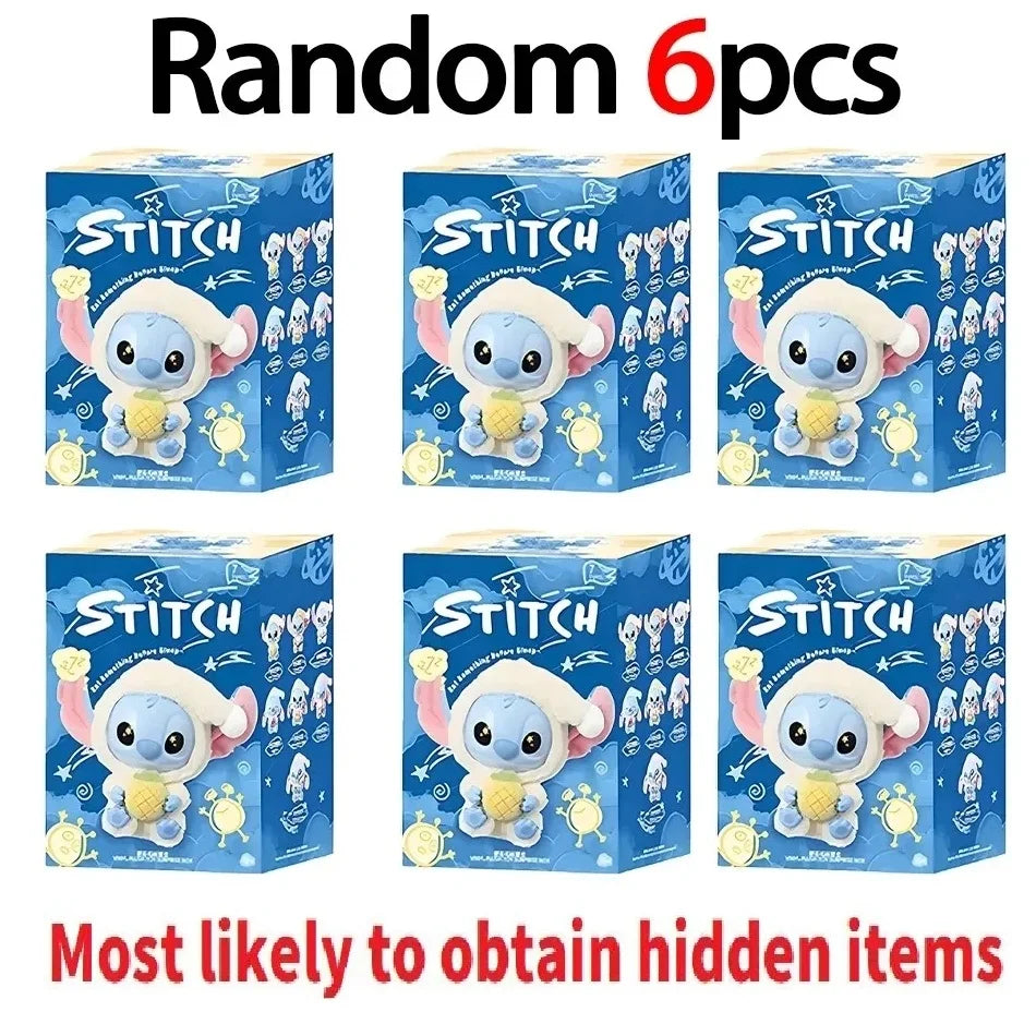New Disney Stitch Eat Sleep Series Vinyl Pendant Cute Plush Doll Mystery Box Cosplay Accessories Holiday Gift