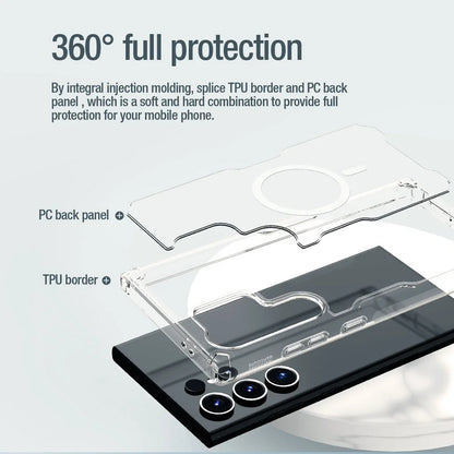 Nature Pro Case For Samsung Galaxy S24 Ultra Case Magnetic Ultra Thin Soft TPU Transparent Airbag Shockproof Back Cover