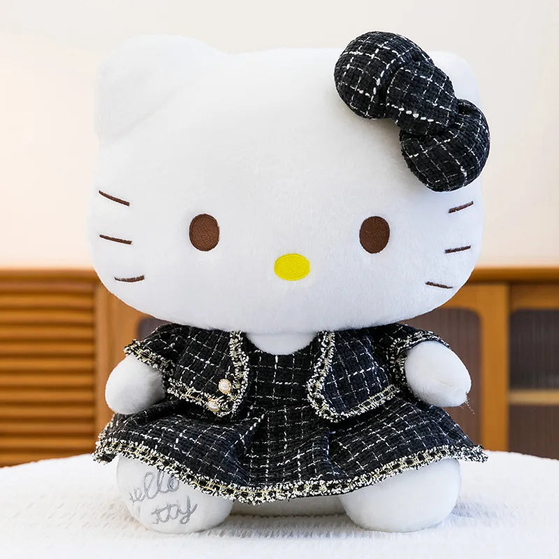 Sanrio Kawaii Hello Kitty Stuffed Doll Cute Princess Style KT Cat Plush Toy Anime Cartoon Kitten Doll for Kids Birthday Gift