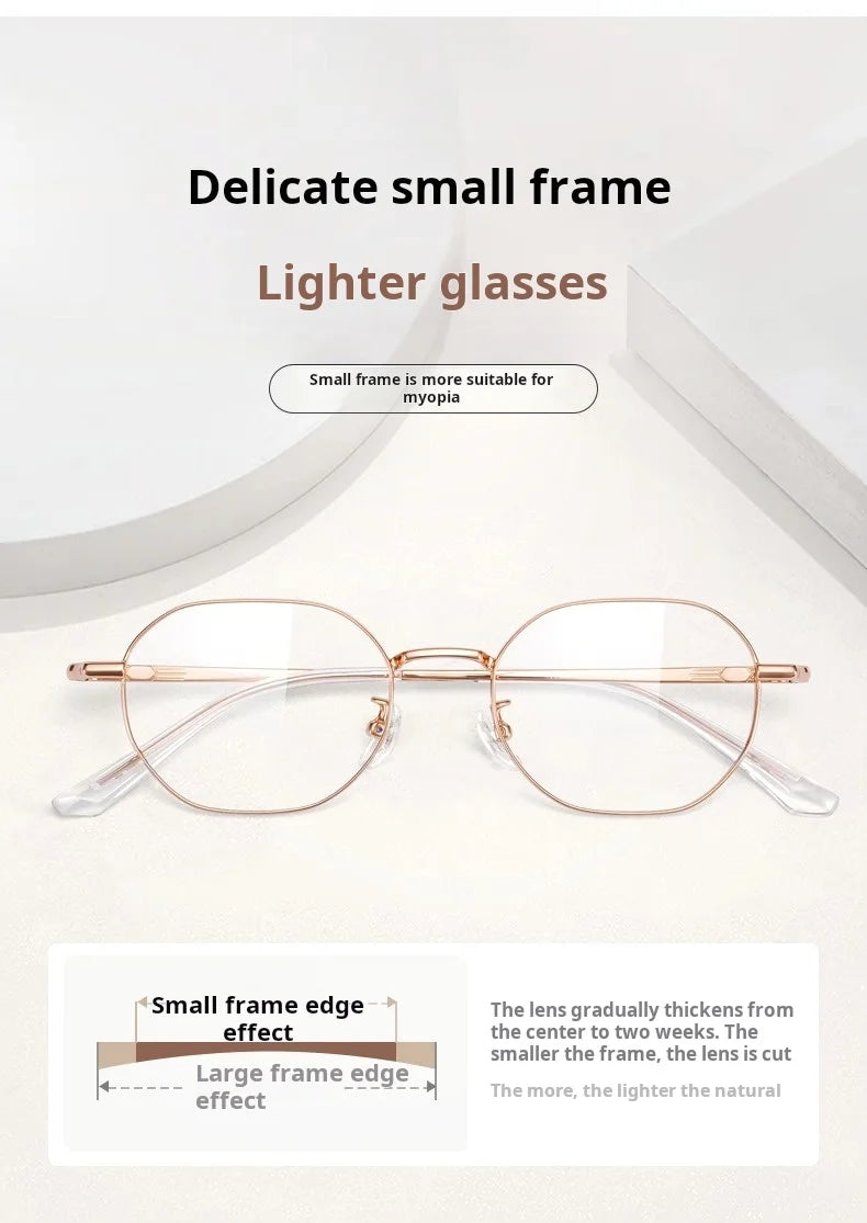 Retro Polygonal Lightweight Titanium Prescription Reading Glasses