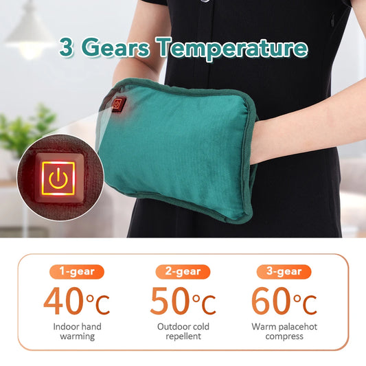 USB Hand Warmer Temperature Adjustable Hot Bag Graphene Heat Warm Pad Portable Gloves Pad Electric Hand Office Home