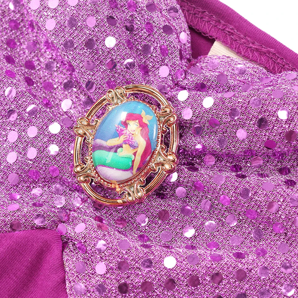 Fancy Princess Dress Ariel Little Mermaid Clothing Girls Party Vestidos Carnival  Cosplay Costume