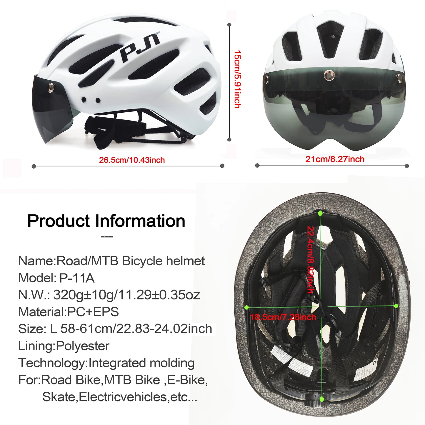 Rechargeable LED Cycling Helmet With Dual Mode Goggles