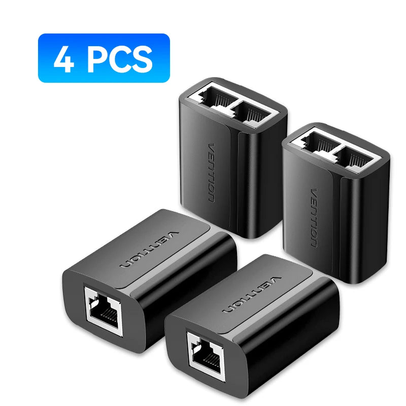 RJ45 Splitter Connector Adapter 1 to 2 Ways Ethernet Splitter Coupler Contact Modular Plug Connect Laptop Ethernet Cable