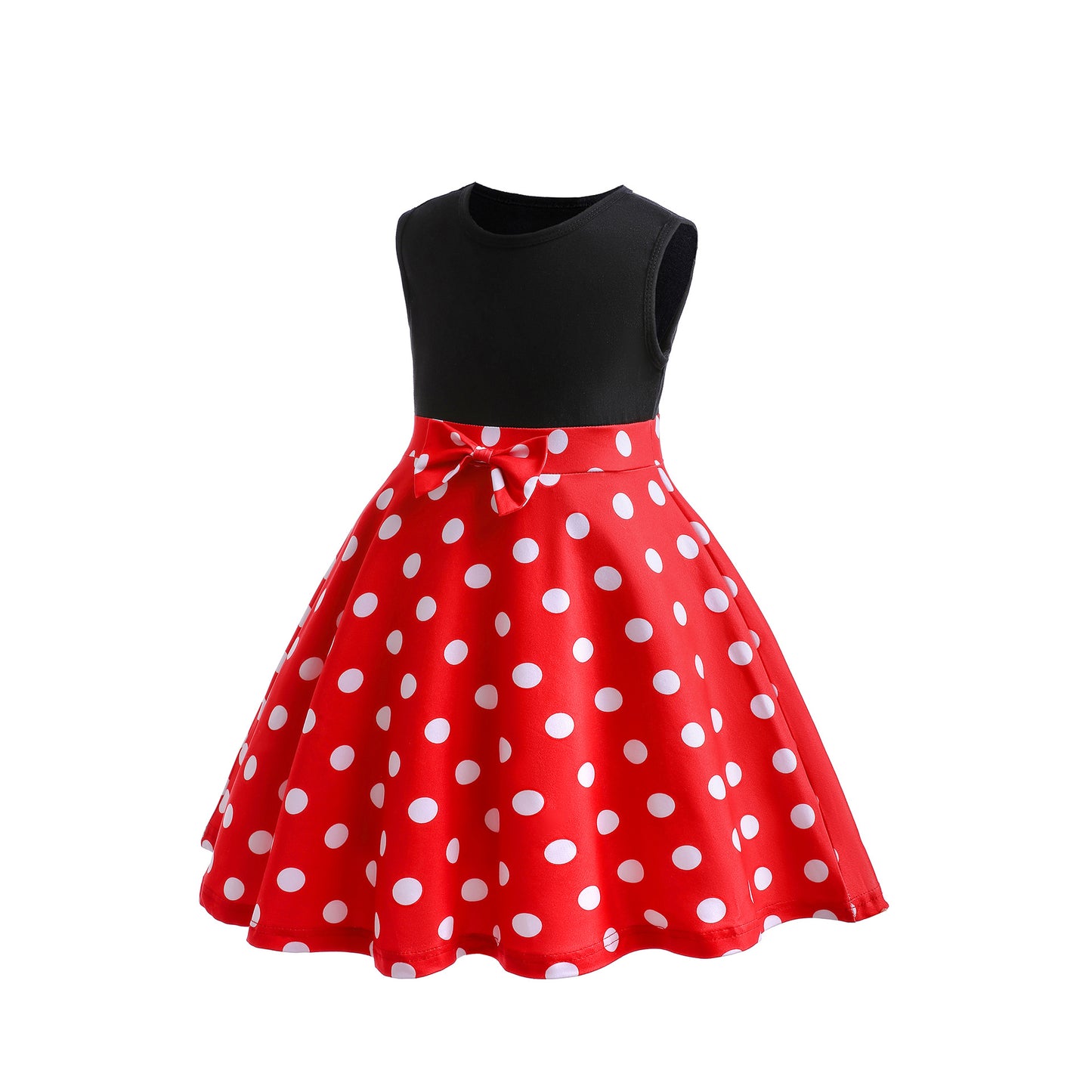 Kids Summer Dress Girls Black Red Polka Dot  Dress Girls Birthday Party Princess Mesh Elegant Dresses Children Clothing