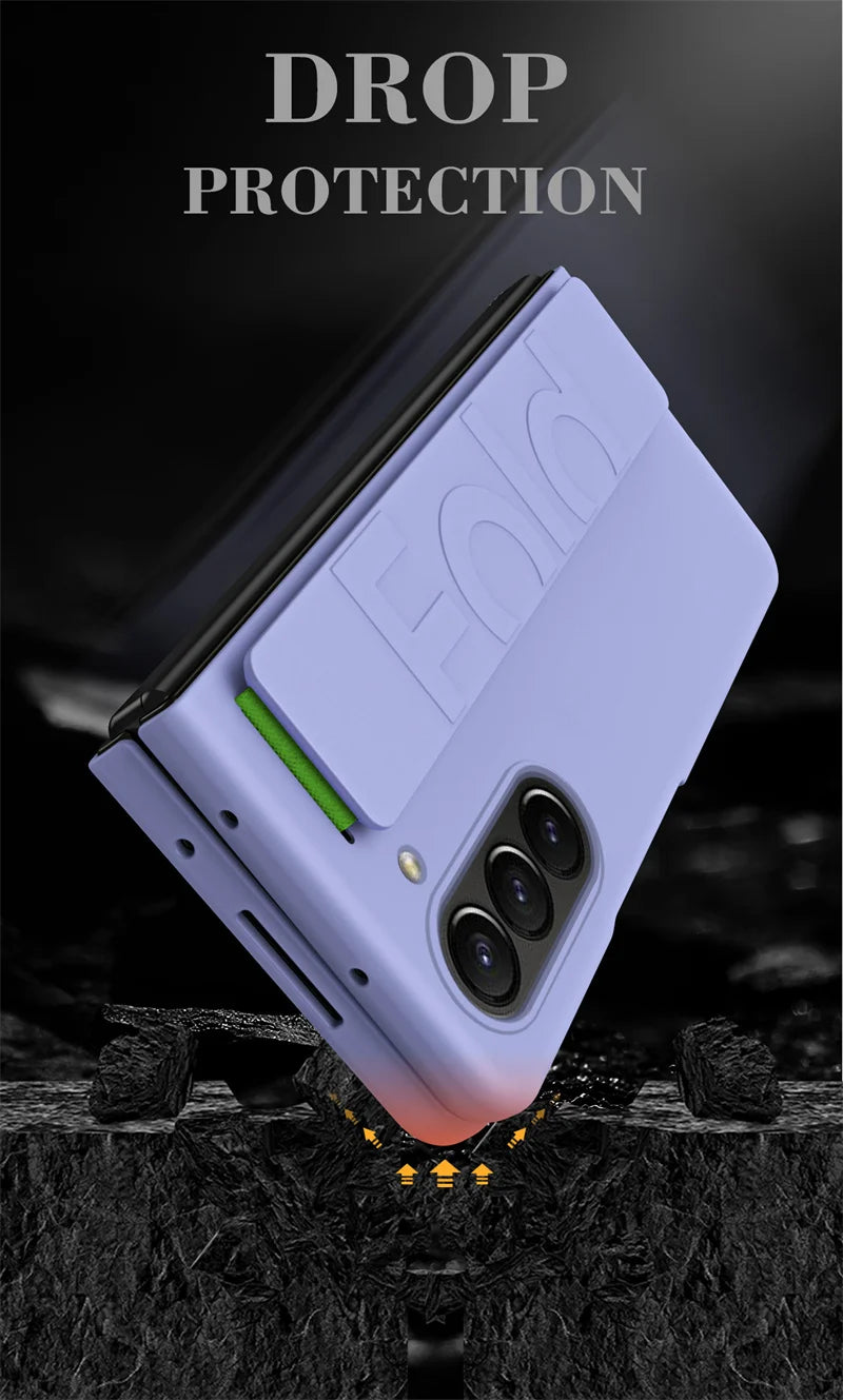 Matte Hard Plastic Grip Case Strap for Samsung Galaxy Z Fold 5 4 3 6 Wristband Elastic Armor Cover For Samsung Z Fold5 Fold6