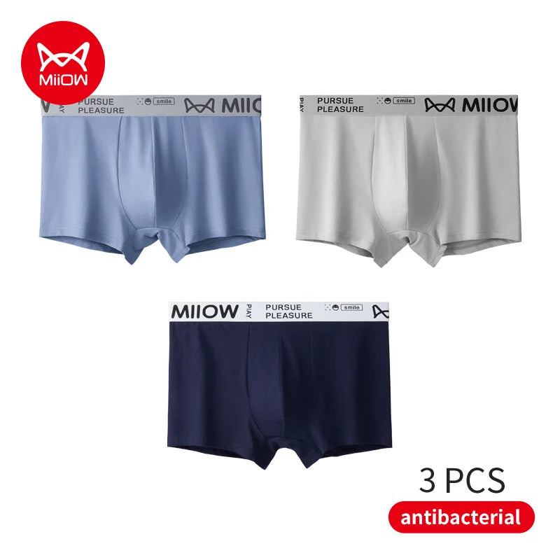 3-Pack Men’s Cotton Graphene Boxers – Soft, Antibacterial, 4XL Underwear
