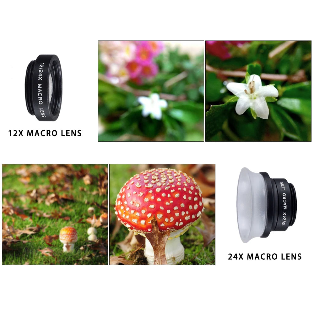 12X 24X Super Macro Smartphone Lens with Universal Clip