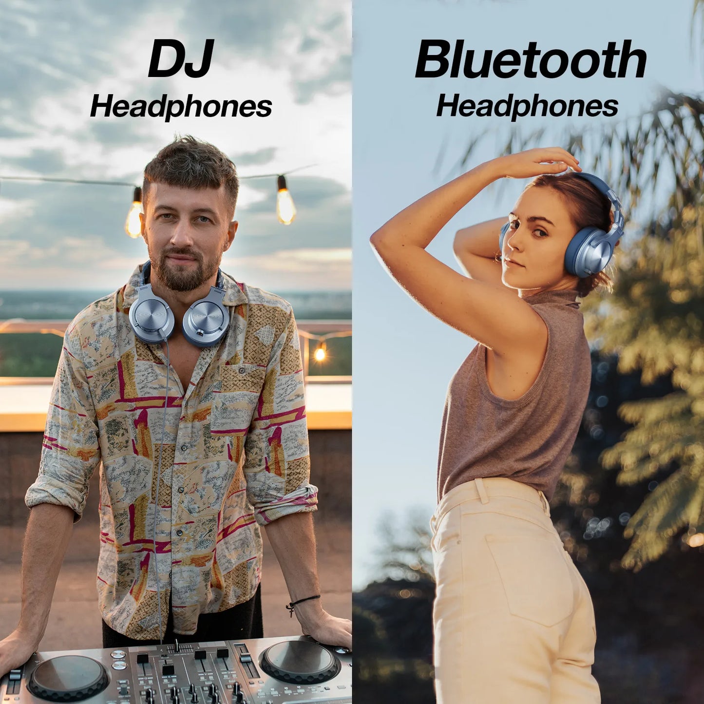 Upgrade A70 Wireless Bluetooth Headphones Over Ear Hi-Res Audio Type C Bluetooth Headset With Microphone 72H Blue