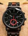 Classic Watches Metal with Wood Wristwatch Quartz Stopwatches Auto Date Display