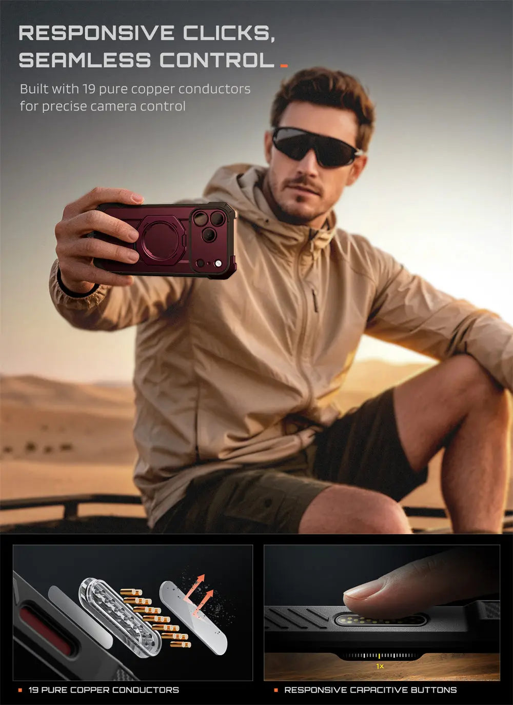 Rugged Magnetic Phone Case with Adjustable Kickstand for iPhone 17 Pro Max and iPhone 18 Pro Max