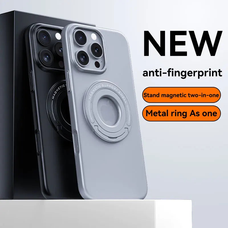 For Magsafe  Solid Color Matte Car Holder Shockproof Phone Case for iPhone 15 Pro Max 14 Pro Max Plus Back Cover