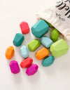 Wood Rainbow Stones Block Colorful Wooden Building Block Rainbow Stacker Balancing Stone Montessori Educational Toy Children
