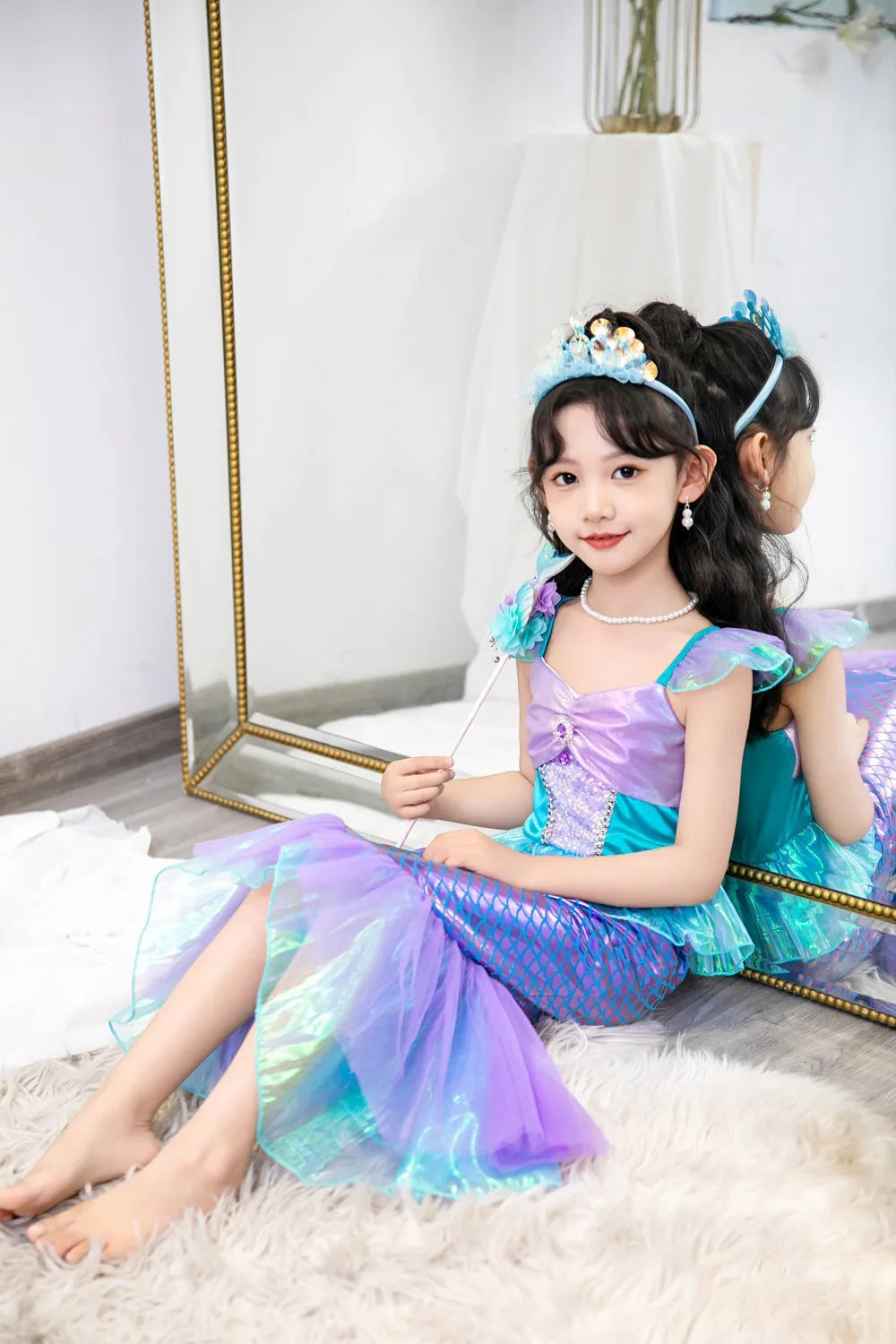 New Girl Dresses Princess Costume Kids Mermaid Cosplay Costume Kids Carnival Birthday Party Prom Costume Party Dresses For girls